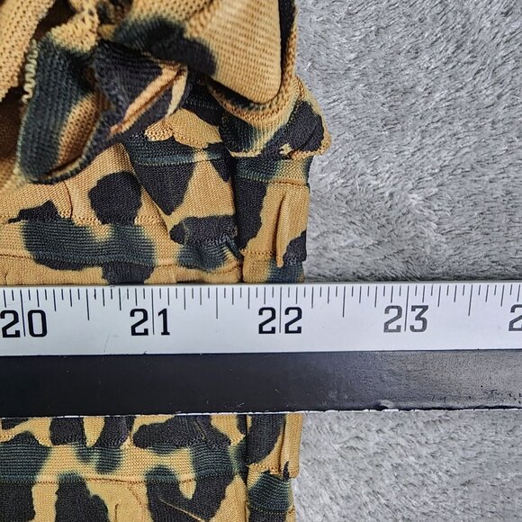 Women's Notations Brown Leopard Print Blouse Top round Neck Short Sleeve XL - Picture 10 of 12